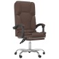 vidaXL Silla de oficina reclinable masaje cuero sintético marrón vidaXL Silla de oficina reclinable masaje cuero sintético marrón