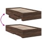 vidaXL Cama con cajones madera de ingeniería marrón roble 90x200 cm vidaXL Cama con cajones madera de ingeniería marrón roble 90x200 cm