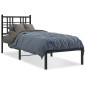 vidaXL Estructura de cama con cabecero metal negro 75x190 cm vidaXL Estructura de cama con cabecero metal negro 75x190 cm