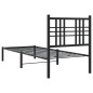 vidaXL Estructura de cama con cabecero metal negro 75x190 cm vidaXL Estructura de cama con cabecero metal negro 75x190 cm
