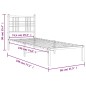vidaXL Estructura de cama con cabecero metal negro 75x190 cm vidaXL Estructura de cama con cabecero metal negro 75x190 cm