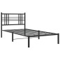 vidaXL Estructura de cama con cabecero metal negro 90x190 cm