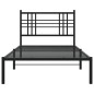 vidaXL Estructura de cama con cabecero metal negro 90x190 cm