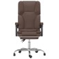 vidaXL Silla de oficina reclinable masaje cuero sintético marrón vidaXL Silla de oficina reclinable masaje cuero sintético marrón