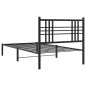 vidaXL Estructura de cama con cabecero metal negro 90x190 cm