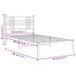 vidaXL Estructura de cama con cabecero metal negro 90x190 cm