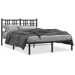 vidaXL Estructura de cama con cabecero metal negro 120x190 cm