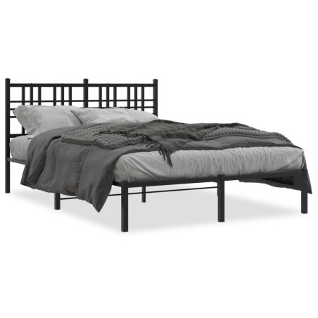 vidaXL Estructura de cama con cabecero metal negro 120x190 cm