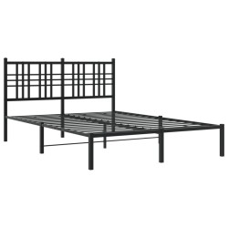 vidaXL Estructura de cama con cabecero metal negro 120x190 cm