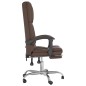 vidaXL Silla de oficina reclinable masaje cuero sintético marrón vidaXL Silla de oficina reclinable masaje cuero sintético marrón