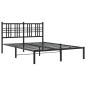 vidaXL Estructura de cama con cabecero metal negro 135x190 cm vidaXL Estructura de cama con cabecero metal negro 135x190 cm