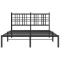 vidaXL Estructura de cama con cabecero metal negro 135x190 cm vidaXL Estructura de cama con cabecero metal negro 135x190 cm