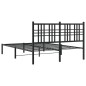 vidaXL Estructura de cama con cabecero metal negro 135x190 cm vidaXL Estructura de cama con cabecero metal negro 135x190 cm