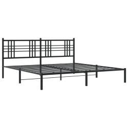 vidaXL Estructura de cama con cabecero metal negro 180x200 cm