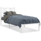 vidaXL Estructura de cama de metal con cabecero blanco 75x190 cm