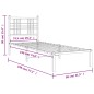 vidaXL Estructura de cama de metal con cabecero blanco 75x190 cm