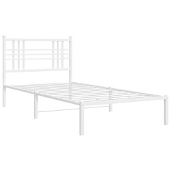 vidaXL Estructura de cama de metal con cabecero blanco 100x200 cm