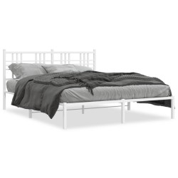 vidaXL Estructura de cama de metal con cabecero blanca 150x200 cm