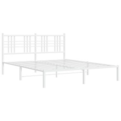 vidaXL Estructura de cama de metal con cabecero blanca 150x200 cm