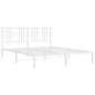 vidaXL Estructura de cama de metal con cabecero blanca 150x200 cm vidaXL Estructura de cama de metal con cabecero blanca 150x200 cm