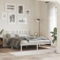 vidaXL Estructura de cama de metal con cabecero blanca 150x200 cm vidaXL Estructura de cama de metal con cabecero blanca 150x200 cm
