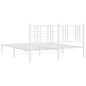 vidaXL Estructura de cama de metal con cabecero blanca 150x200 cm vidaXL Estructura de cama de metal con cabecero blanca 150x200 cm