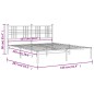 vidaXL Estructura de cama de metal con cabecero blanca 150x200 cm vidaXL Estructura de cama de metal con cabecero blanca 150x200 cm