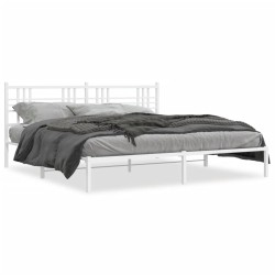 vidaXL Estructura de cama de metal con cabecero blanco 180x200 cm