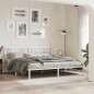 vidaXL Estructura de cama de metal con cabecero blanco 180x200 cm