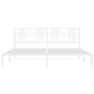 vidaXL Estructura de cama de metal con cabecero blanco 180x200 cm