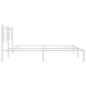 vidaXL Estructura de cama de metal con cabecero blanco 180x200 cm