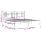 vidaXL Estructura de cama de metal con cabecero blanco 180x200 cm