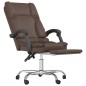 vidaXL Silla de oficina reclinable masaje cuero sintético marrón vidaXL Silla de oficina reclinable masaje cuero sintético marrón