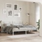 vidaXL Estructura de cama con cabecero metal blanca 200x200 cm vidaXL Estructura de cama con cabecero metal blanca 200x200 cm