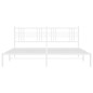 vidaXL Estructura de cama con cabecero metal blanca 200x200 cm vidaXL Estructura de cama con cabecero metal blanca 200x200 cm