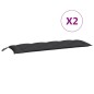 vidaXL Cojines de banco de jardín 2 uds tela Oxford negro 150x50x7 cm vidaXL Cojines de banco de jardín 2 uds tela Oxford negro 150x50x7 cm