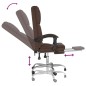 vidaXL Silla de oficina reclinable masaje cuero sintético marrón vidaXL Silla de oficina reclinable masaje cuero sintético marrón