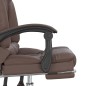 vidaXL Silla de oficina reclinable masaje cuero sintético marrón vidaXL Silla de oficina reclinable masaje cuero sintético marrón