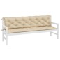 vidaXL Cojines de banco de jardín 2 uds tela Oxford beige 200x50x7 cm