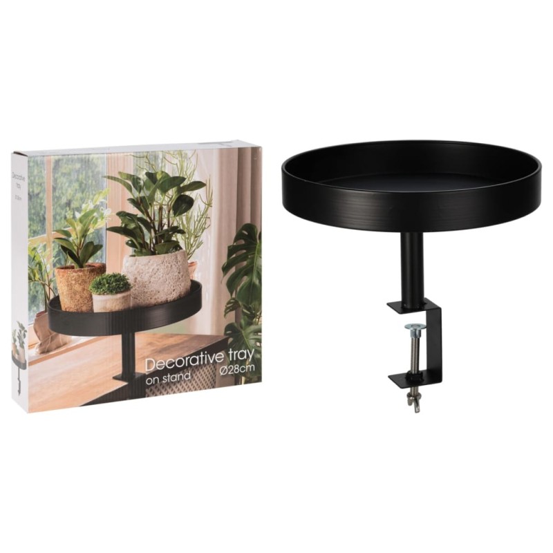 H&S Collection Bandeja decorativa con abrazadera negro 28x26 cm H&S Collection Bandeja decorativa con abrazadera negro 28x26 cm