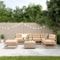 vidaXL Muebles de jardín 8 pzas y cojines madera maciza pino vidaXL Muebles de jardín 8 pzas y cojines madera maciza pino