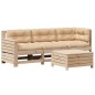 vidaXL Juego de muebles de jardín 4 pzas y cojines madera maciza pino vidaXL Juego de muebles de jardín 4 pzas y cojines madera maciza pino