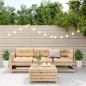 vidaXL Juego de muebles de jardín 4 pzas y cojines madera maciza pino vidaXL Juego de muebles de jardín 4 pzas y cojines madera maciza pino