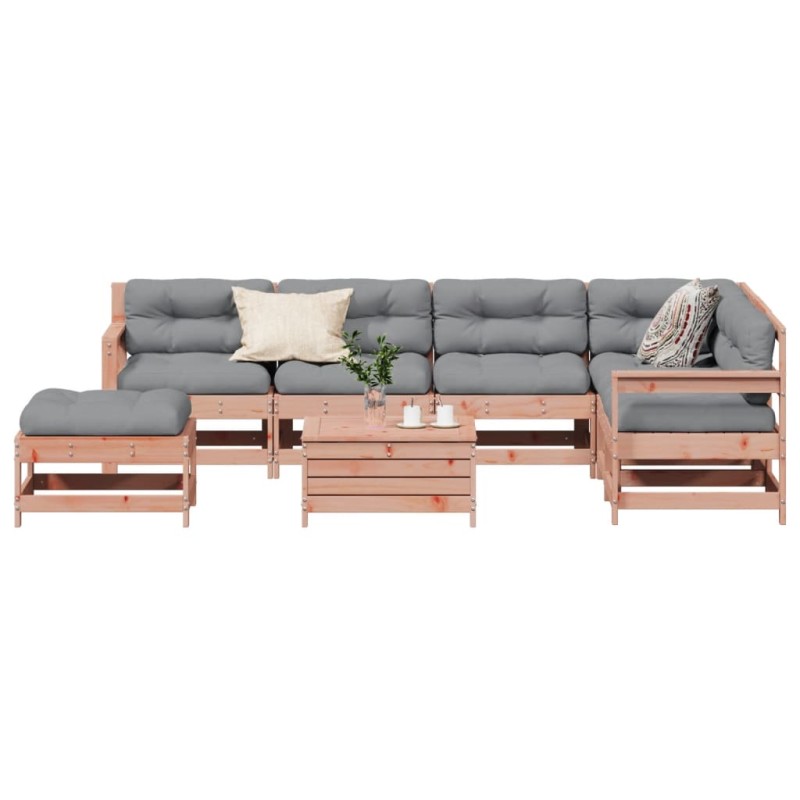 vidaXL Juego de muebles jardín 8 pzas y cojines madera abeto Douglas vidaXL Juego de muebles jardín 8 pzas y cojines madera abeto Douglas