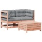 vidaXL Juego de sofás de jardín 3 pzas y cojines madera abeto Douglas vidaXL Juego de sofás de jardín 3 pzas y cojines madera abeto Douglas