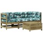 vidaXL Juego de muebles jardín 4 pzas y cojines madera pino impregnada vidaXL Juego de muebles jardín 4 pzas y cojines madera pino impregnada