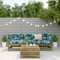vidaXL Juego de muebles jardín 4 pzas y cojines madera pino impregnada vidaXL Juego de muebles jardín 4 pzas y cojines madera pino impregnada