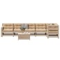 vidaXL Juego de muebles de jardín 7 pzas y cojines madera maciza pino vidaXL Juego de muebles de jardín 7 pzas y cojines madera maciza pino