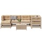 vidaXL Juego de muebles de jardín 7 pzas y cojines madera maciza pino vidaXL Juego de muebles de jardín 7 pzas y cojines madera maciza pino