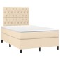 vidaXL Cama box spring con colchón tela color crema 120x190 cm vidaXL Cama box spring con colchón tela color crema 120x190 cm